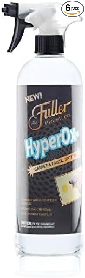 Fuller Brush HyperOx Carpet & Fabric Spotter – 22 oz Bottle – Removes Tough Stains & Odors from Carpet, Rugs, Upholstery & Fabric – Hydrogen Peroxide Foam with Activated Oxygen (Pack of 6)