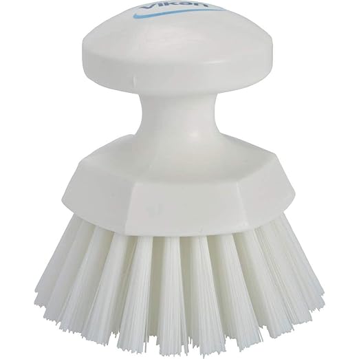 Vikan 38855 Brush,Scrub,Round,Stiff,5",PP/PBT,White