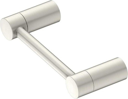 Modern Wall-Mounted Toilet Paper Holder | Unique Round Design for Mega Rolls | Perfect for Bathroom or Washroom (Brushed Nickel, Toilet Paper Holder)