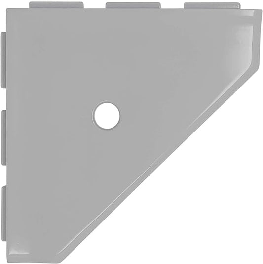 Questech 8" Corner Shower Shelf - Lugged for New Construction, Shower Organizer for Tiled Walls, Corner Caddy Soap Dish Bathroom Storage, Geo Lugged, Cool Gray Polished