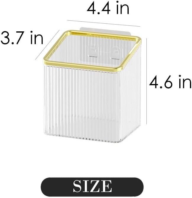 Adhesive Floating Wall Shelves – No Tools Needed for Installation | Perfect for Organizing Makeup, Toiletries & Home Accessories (Transparent_GoldenEdge)