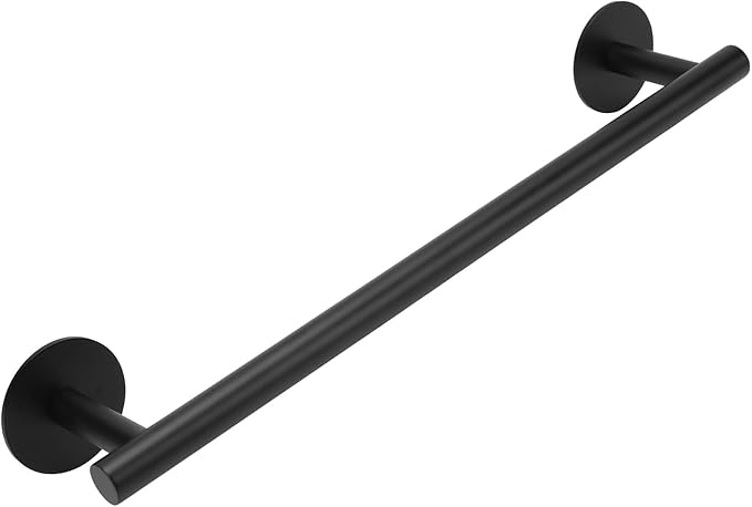 Hand Adhesive Bathroom Towel Bars,16 Inch Towel Racks for Bathroom or Kitchen Wall Mounted, Heavy Duty Hand Towel Holder Organizer, Modern Home Decor Towel Rod, Matte Black Single Bar