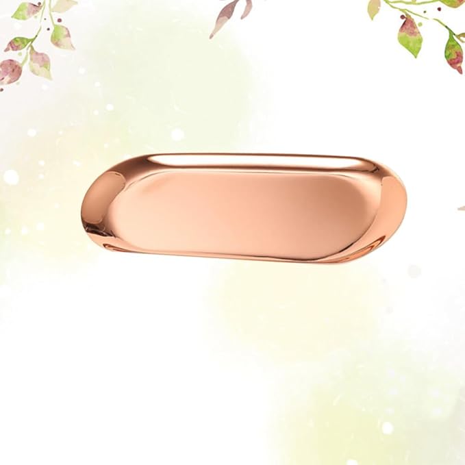 Luxshiny Minimalist Jewelry Tray for Vanity Metal Aromatherapy Tools Storage Plate Display Trinket Dish