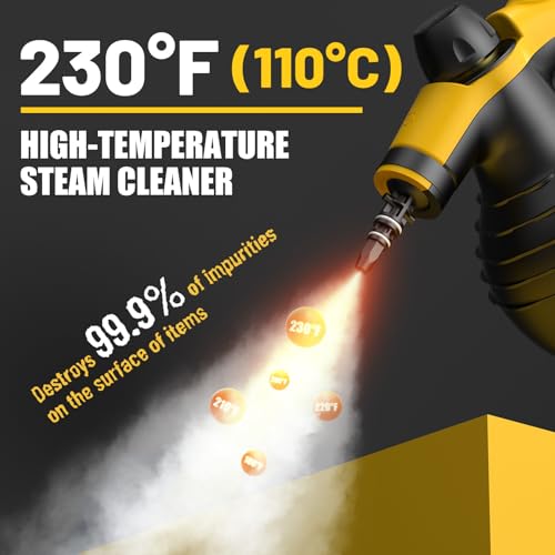 Pressurized Handheld Steam Cleaner with 10pcs Accessories & Safety Lock, Multi-Purpose & Powerful Home Use Steamer for Cleaning, Car, Bathroom, Shower, Upholstery, Grout, Window - Image 3