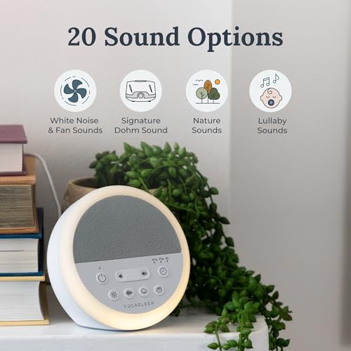 Yogasleep Nod White Noise Sound Machine, With Soft Night Light & Sleep Timer, 20 Sound Options Including Lullabies, Nature & Pink Noise, Sleep Aid For Baby & Adults, Noise Cancelin