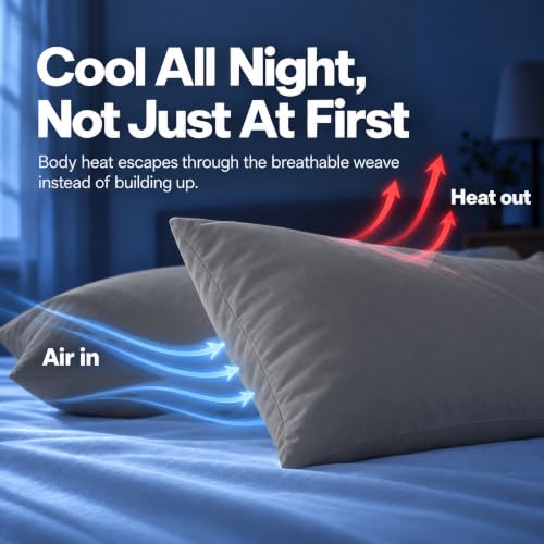 Cooling Pillow Cases Standard Size | Set of 2 for Hot Sleepers - Image 5
