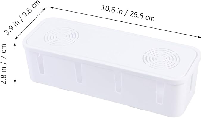 Angoily Plug Socket Safety Box Wire Organizer Cable Management Box Cord Storage Holder for Home Office Desk 10.43 X 3.74 X 2.75 Inches