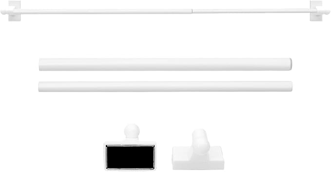 WL.Rocaille Magnetic Curtain Rods Adjustable Magnetic Rods for Metal Appliance, Doors, Windows, 16 to 28 Inch/4 Pack/Easy Installation Toilet Towel Bar, Multi-Useful (White, 4pack)