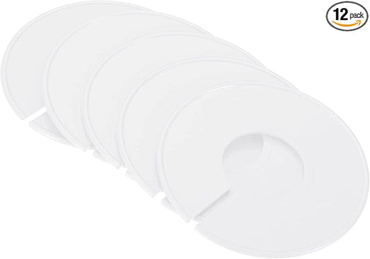 PATIKIL Clothes Dividers, 12 Pack Closet Clothing Rack Size Dividers Blank Labels Sorting Round Separator for Closet, White