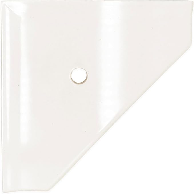 Questech 10" Corner Shower Shelf, Retrofit Shower Organizer for Tiled Walls, Corner Caddy Soap Dish Bathroom Storage, Geo Flatback, White Polished
