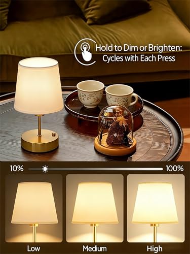Gold Portable Cordless Table Lamp, Rechargeable Beds | Travel Essentia - Image 3