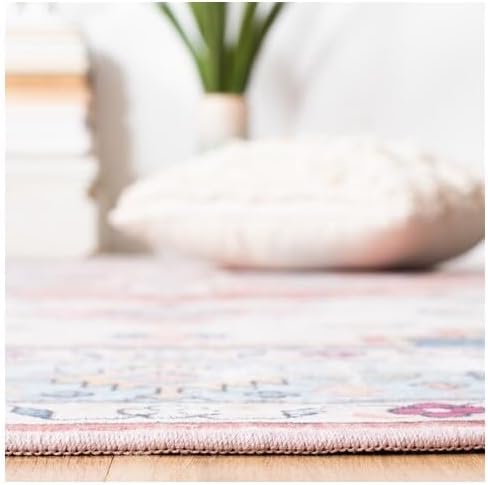SAFAVIEH Washable Rug Tucson Collection - 2'6" x 4', Beige & Blue, Slip Resistant & Easy to Clean, Ideal for Living Room, Bedroom, Dining Space (TSN109B)