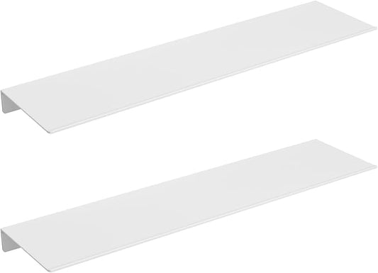 Danpoo White Floating Shelves for Wall Storage, Metal Wall Shelves for Living Room, Bathroom, Kitchen, 20” Long Display Shelves for Collectibles(2 PCS)