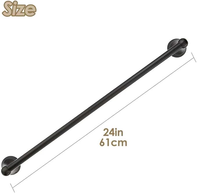 24 Inch Bathroom Towel Bar, Oil Rubbed Bronze Wall Mounted Towel Rack, Bathroom Towel Holder for Hand Towels, Stylish Towel Bar for Bathroom Decor