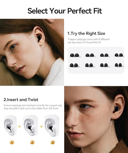 45dB Ear Plugs for Sleeping Noise Cancelling Ear Plugs for Noise Reduction & Snoring, Concerts, Earplugs for Sleep,Sider Sleepers Airplane, Silicone Earplugs Reusable Concert Ear P - Image 5
