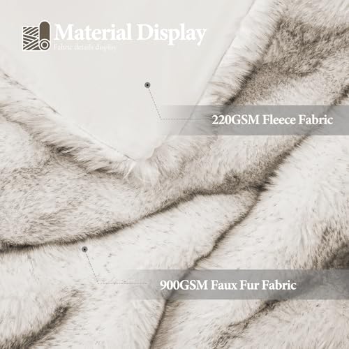 Touchat 1000GSM Faux Fur Throw Blanket, Super Thick Warm Cozy Heavy Blankets for Couch Bed Sofa, Plush Fuzzy Elegant Winter Reversible Mink Blanket for Living Room Bedroom 50''x60' - Image 4