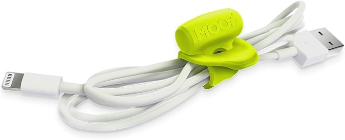 MOOY CLINGMAN Cable Organizer, Cable Management Cable Ties, Reusable, Silicone Rubber, Set of 3, Colorful, Super Stretchable, Never Get Lost (Green)