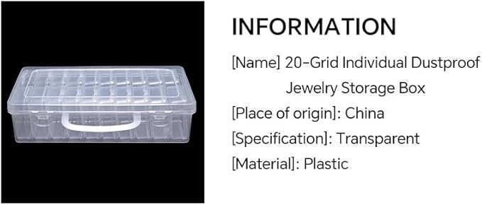 Bead Storage Box Clear Plastic Organizer Containers with Hinged Lids for Bracelet Making Nail Art Seed Beads Stack Craft Case Travel-Friendly Design (20pcs)