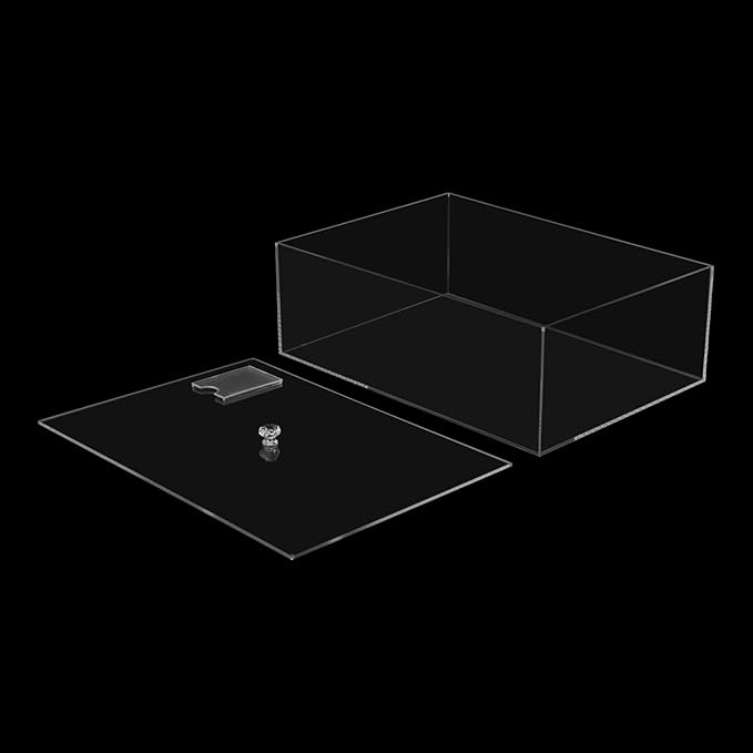 Clear Acrylic Display Boxes,13.8 x 9.8 x 4.7 Inch Display Storage Box Countertop with Lid, Transparent Display Cube Storage Organizer Containers for Birthday Cake,Candy Plastic Box