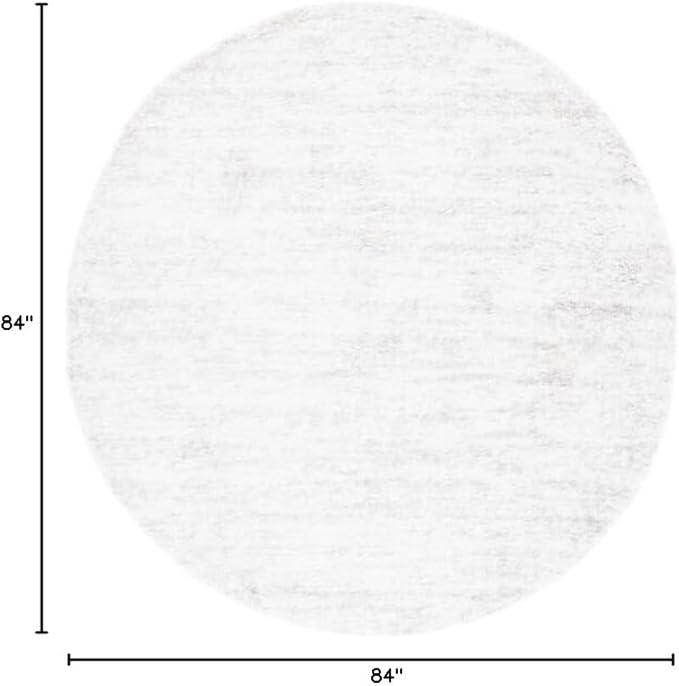 SAFAVIEH Berber Shag Collection Area Rug - 7' Round, Ivory & Light Grey, 1.2-inch Thick Ideal for High Traffic Areas in Living Room, Bedroom (BER563F)