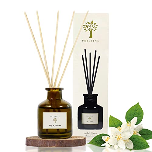 PRISTINE Lily & Jasmine Reed Diffusers for Home & Bathroom | Refreshing Lily of Valley & Jasmine Room Fragrance Reed Diffuser, Oil & Room Diffusers with Reeds Stick Set | Home Frag - Image 3