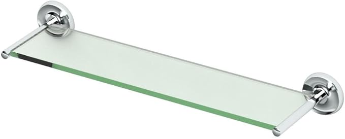 Gatco 5077 Designer II Glass Shelf, Chrome/Wall Mounted 22.50" x 5.85" Tempered Glass/Floating Rectangle Glass Shelf for Bathroom