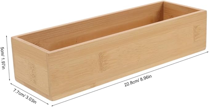 3pcs Organizer Lidless Storage Trays for Kitchen Bathroom Office Desk Solid Wood Construction Spacious Design Modern Minimalist Aesthetic