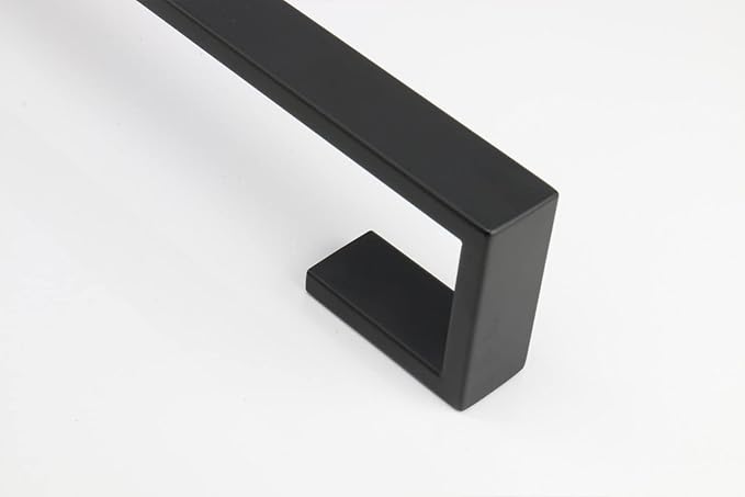 TocTen Bath Towel Rack - 2 Pack Square Base Thicken SUS304 Stainless Steel Towel Bar for Bathroom, Bathroom Bar Accessories Towel Rod Heavy Duty Wall Mounted Towel Holder(Matte Black, 16 Inch)