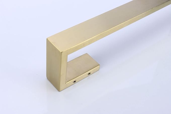 TocTen Bath Towel Rack - Square Base Thicken SUS304 Stainless Steel Towel Bar for Bathroom, Bathroom Bar Accessories Towel Rod Heavy Duty Wall Mounted Towel Holder (Brushed Gold, 12 Inch)