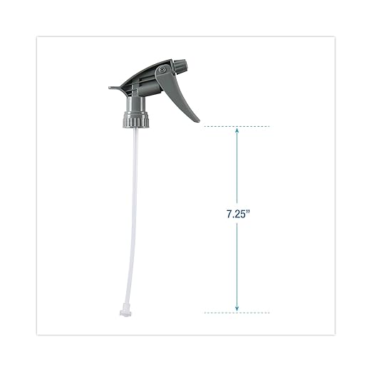 Boardwalk BWK72108 Chemical-Resistant Trigger Sprayer 320CR, Gray, 7-1/4"Tube (Case of 24)