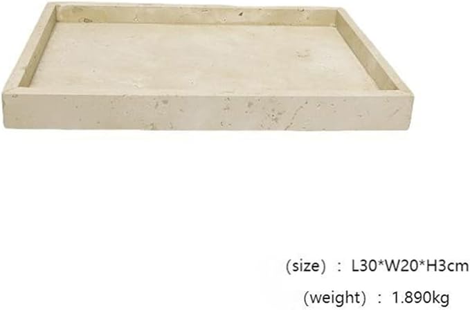 Modern Marble Tray Set - Minimalist Home Decor for entryway, Hotel, Showroom - Geometric Marble Storage Bowl for Essentials and Decorations(Beige24)