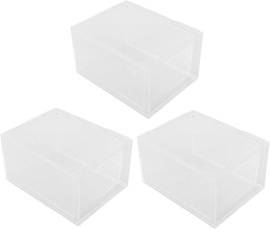 3pcs Clear Stackable Drawer Organizer Bins for Makeup and Daily Items Transparent Storage Easy for Use