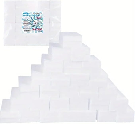 Discover The Power of Effortless Cleaning with This Value Pack of 100 Magic Melamine Sponges – The Perfect Solution for Removing Tough Stains Easily and Without Harsh Chemicals!