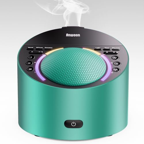Sound Machine & Aroma Diffuser Pro 4-in-1 Sleep System, Premium Metal Shell with Schumann Resonance &Night Light, White Noise &50+ Natural Sounds -for Sleep, Focus, Relaxation -Adu