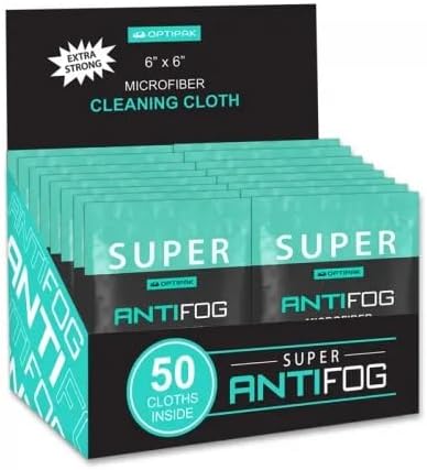 Anti Fog Microfiber Cleaning Cloth for Glasses — Individually Wrapped Microfiber Lens Cleaning Cloth for Eyeglasses, Lenses, Binoculars, Face Shields, Ski Masks or Swim Goggles (50 Count)