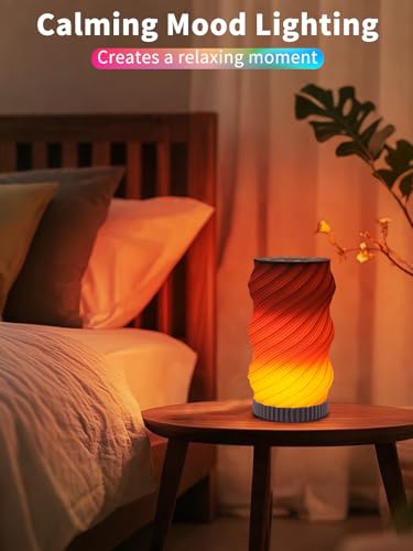 Touch Bedside Lamp with Sound Machine for Adults, Dimmable Night Light for Bedroom, 3-in-1 Bluetooth Speaker & White Noise Machine for Sleeping, Relaxation Dynamic Mood Lighting (C