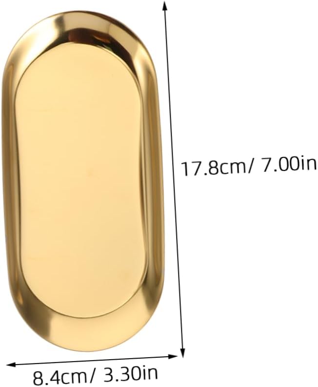 STOBAZA 3pcs Stainless Steel Tray Nordic Style Home Storage for Jewelry Snacks Cosmetics Dish for Living Room Bedroom Kitchen Decor