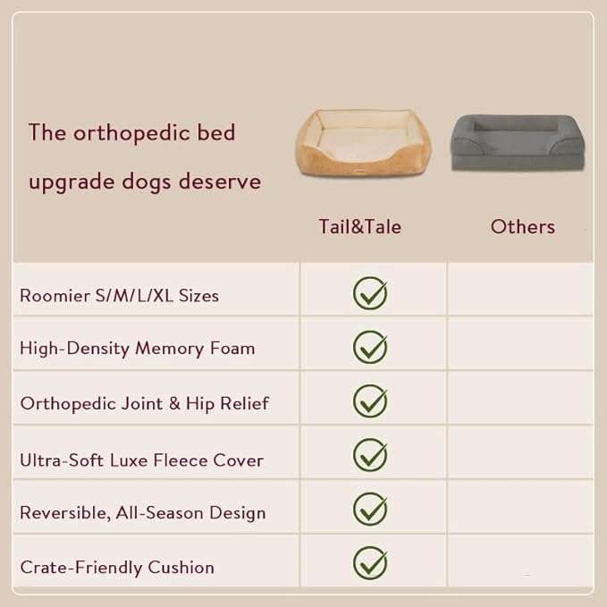 Self-Warming Orthopedic Dog Beds Large Sized Dogs - Memory Foam for Joint Pain & Arthritis, Big Dog Couch w/Washable Removable Cover & Waterproof Liner, Pet Bed w/Raised Bolster & Non-Slip Base