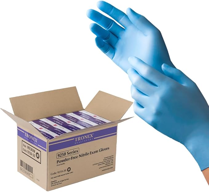 XS - 2XL Nitrile Glove, Examination, Fingertip-Textured, Powder-Free, Blue