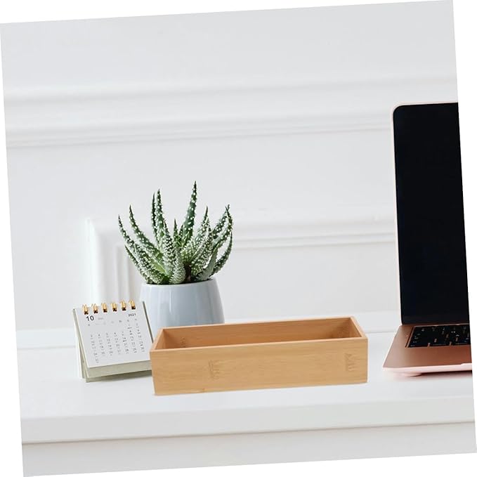 Cabilock 3pcs Organizer Stylish Natural Wood Storage Trays for Kitchen Bathroom Office Desk Minimalist Design for Clutter Spaces