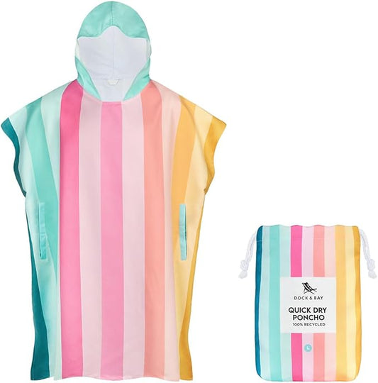 Dock & Bay Adult Poncho - Hooded Towel with Deep Pockets, Changing Robe - Quick Dry - Compact, Lightweight - Includes Bag