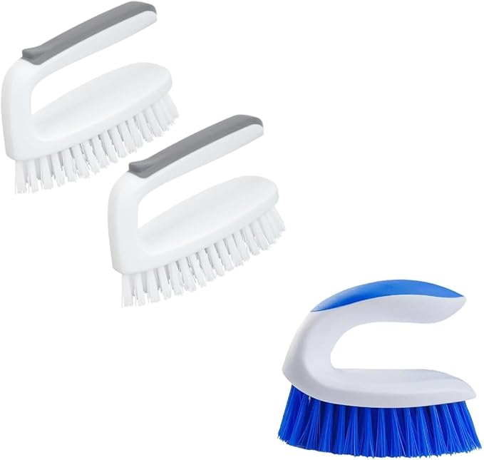 Carpet Cleaning Brush, Heavy Duty Scrub Brush with Handle and CELOX Stiff Bristle Brush for Cleaning