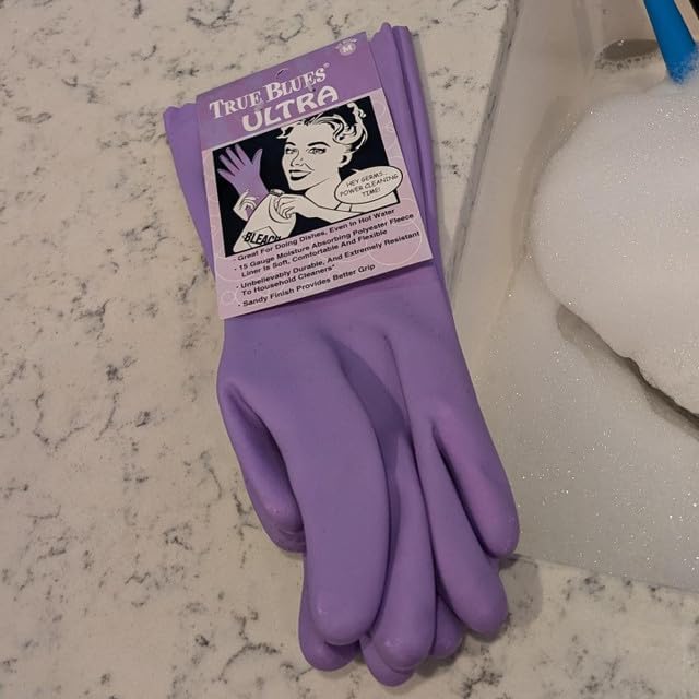 Star Kitchen & Home True Blues Ultra Lavender Household Cleaning Gloves (Medium)