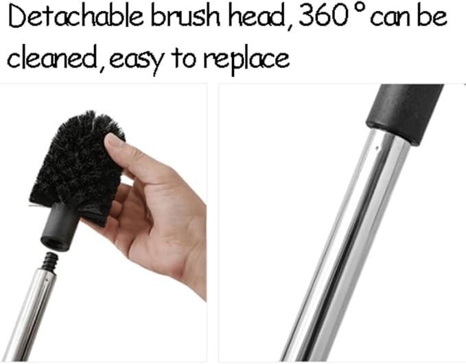 Soft Wall-Mounted Toilet Brush Minimalist Toilet Brush and Holder Toilet Brush Set with Stainless Steel Handle Toilet Brush Reusable