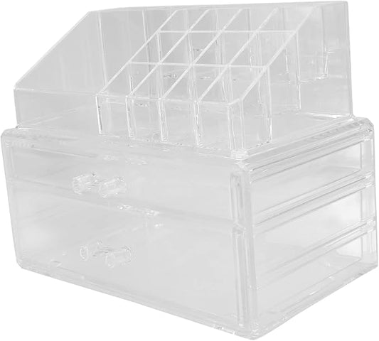 1Pc Acrylic Makeup Storage Box Transparent Drawer Type Organizer for Cosmetics Lightweight Decorative Storage for Home for Students Colleagues