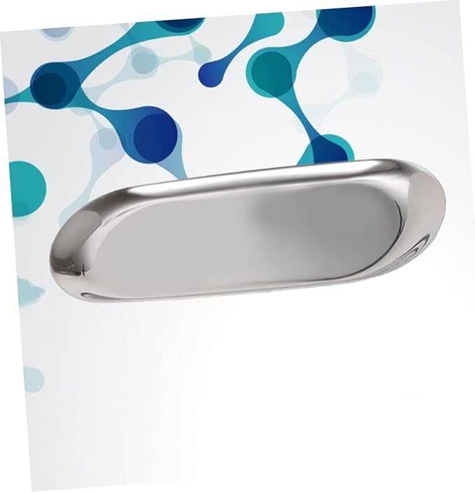 Cabilock Minimalist Tray for Jewelry Storage Nordic Style Silver Decorative Plate for Earrings and Necklaces Sleek and Functional Home Organizer