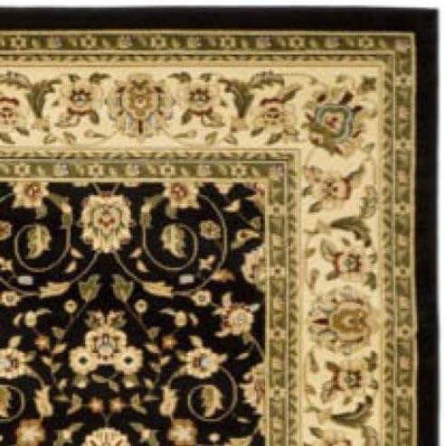 SAFAVIEH Lyndhurst Collection Area Rug - 9' x 12', Black & Ivory, Traditional Oriental Design, Non-Shedding & Easy Care, Ideal for High Traffic Areas in Living Room, Bedroom (LNH316B)