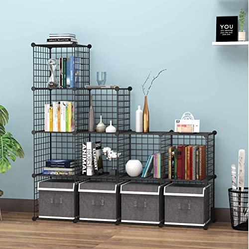 C&AHOME Wire Cube Storage, 12-Cube Storage Organizer Metal, C Grids, Black - Image 5