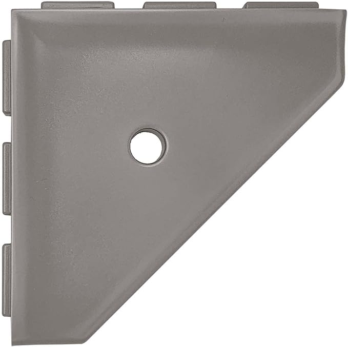 Questech 8" Corner Shower Shelf - Lugged for New Construction, Shower Organizer for Tiled Walls, Corner Caddy Soap Dish Bathroom Storage, Geo Lugged, Brushed Nickel Finish