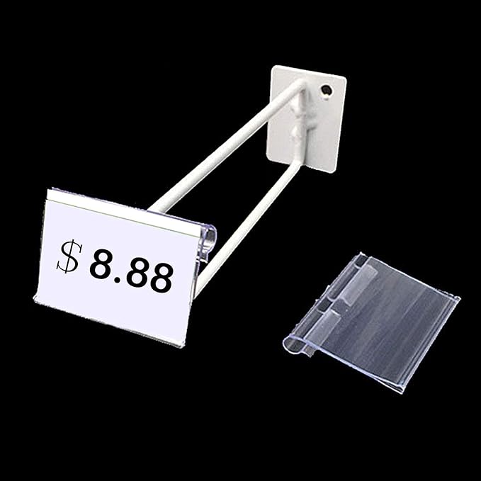 50PCS Basket Bin Labels Clip On,ChanQnTon Clear Plastic Labels for Storage Bins, Wire Shelf Price Tags,Merchandise Sign Display Holder,50PCS 6X4CM Paper Inserts Included.